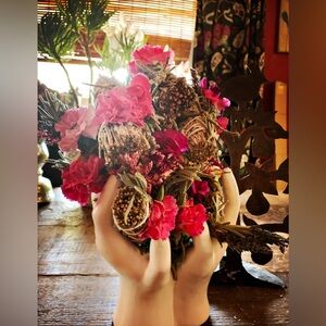 Single Sage Smudge Stick & Dried Herbs.